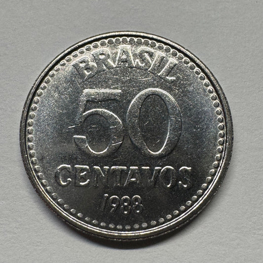 1988 Brazil 50 Centavos - Beautiful Coin - #B-044