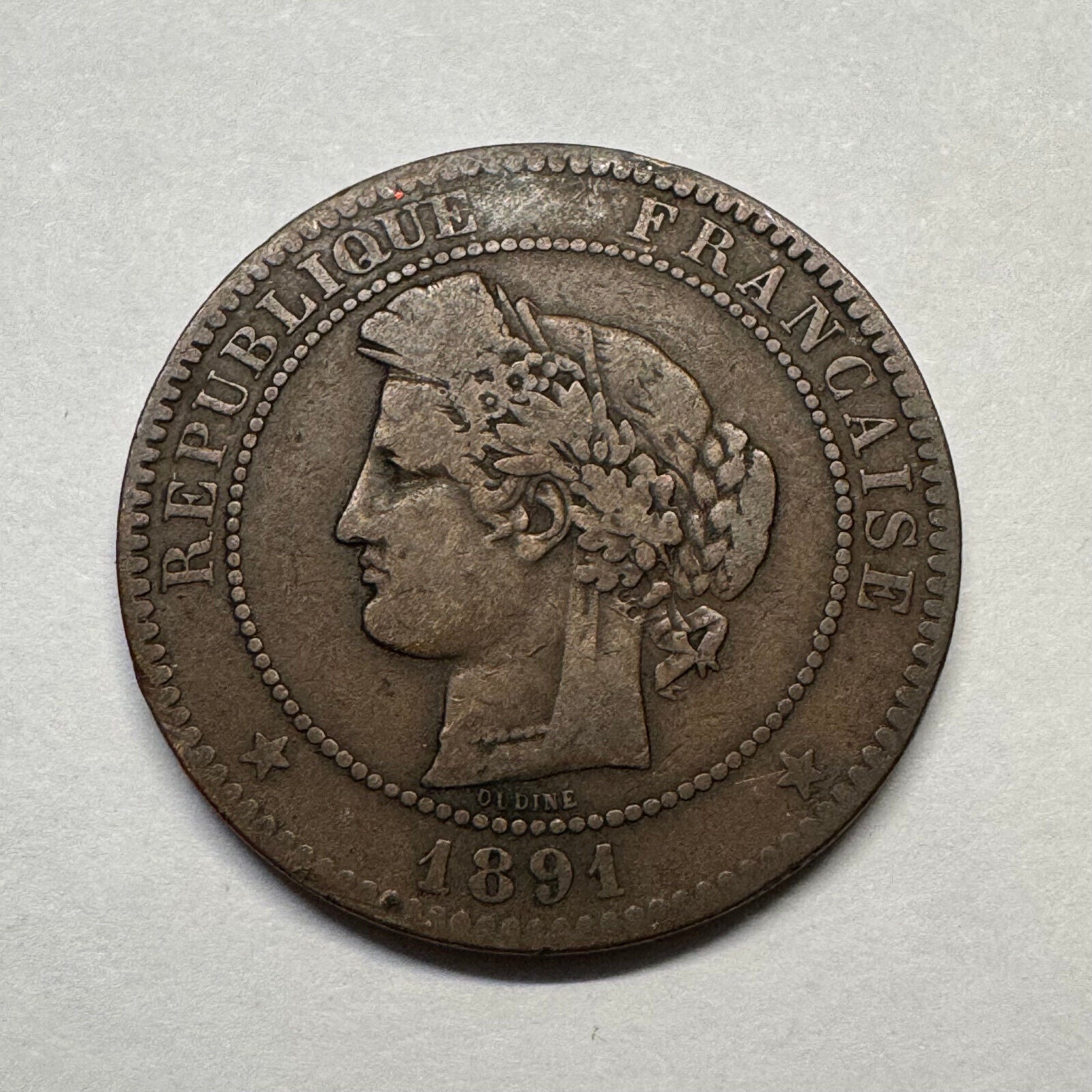 1891 France 10 Centimes - Beautiful Coin - #B-033