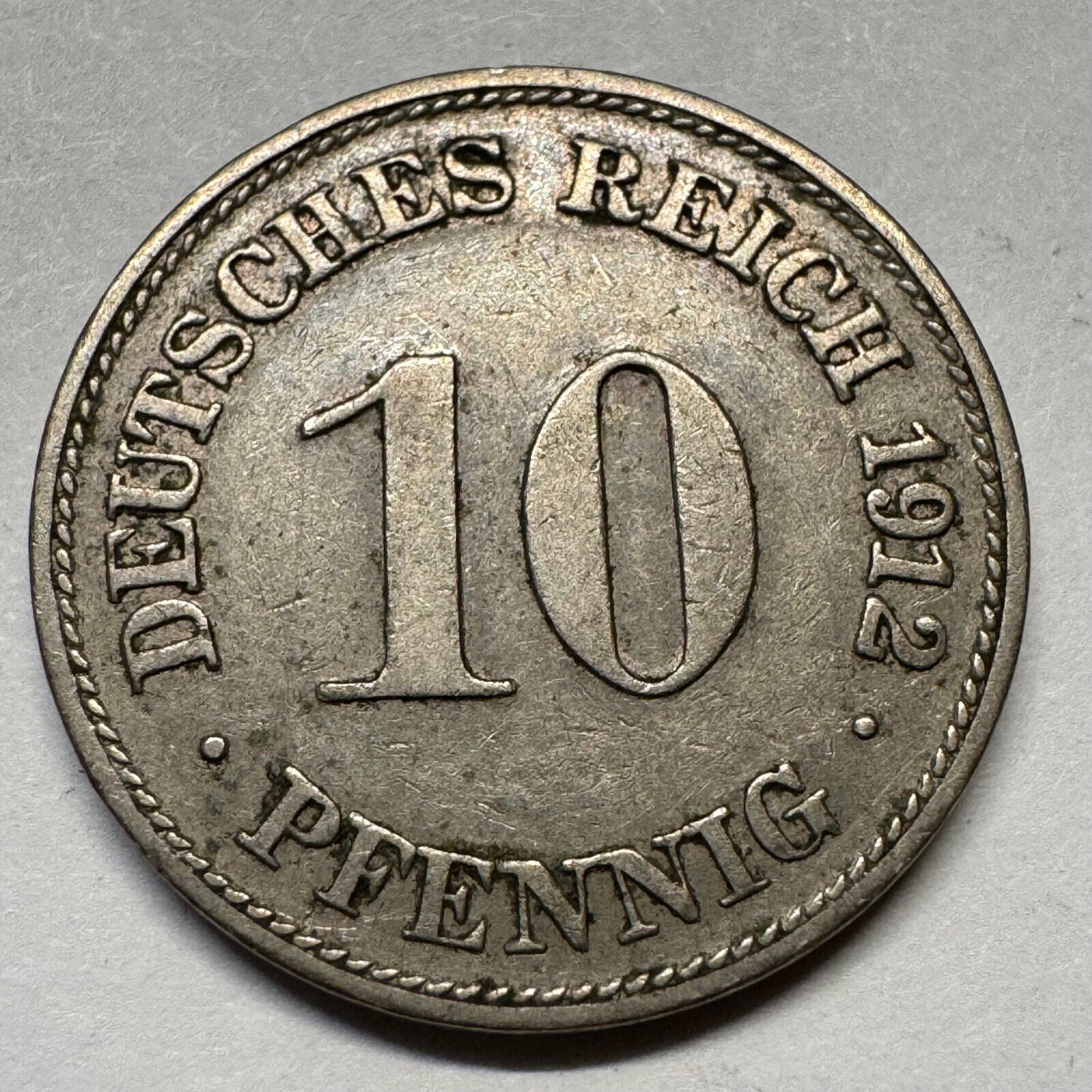 1912 Germany 10 Pfennig - Beautiful Coin - #A-092