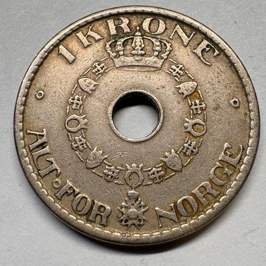 1937 Norway 1 Krone - Beautiful Coin - #A-053