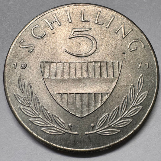 1971 Austria 5 Schilling - Beautiful Coin - #A-064