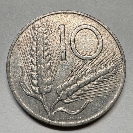 1954 Italy 10 Lire - Beautiful Coin - #A-036