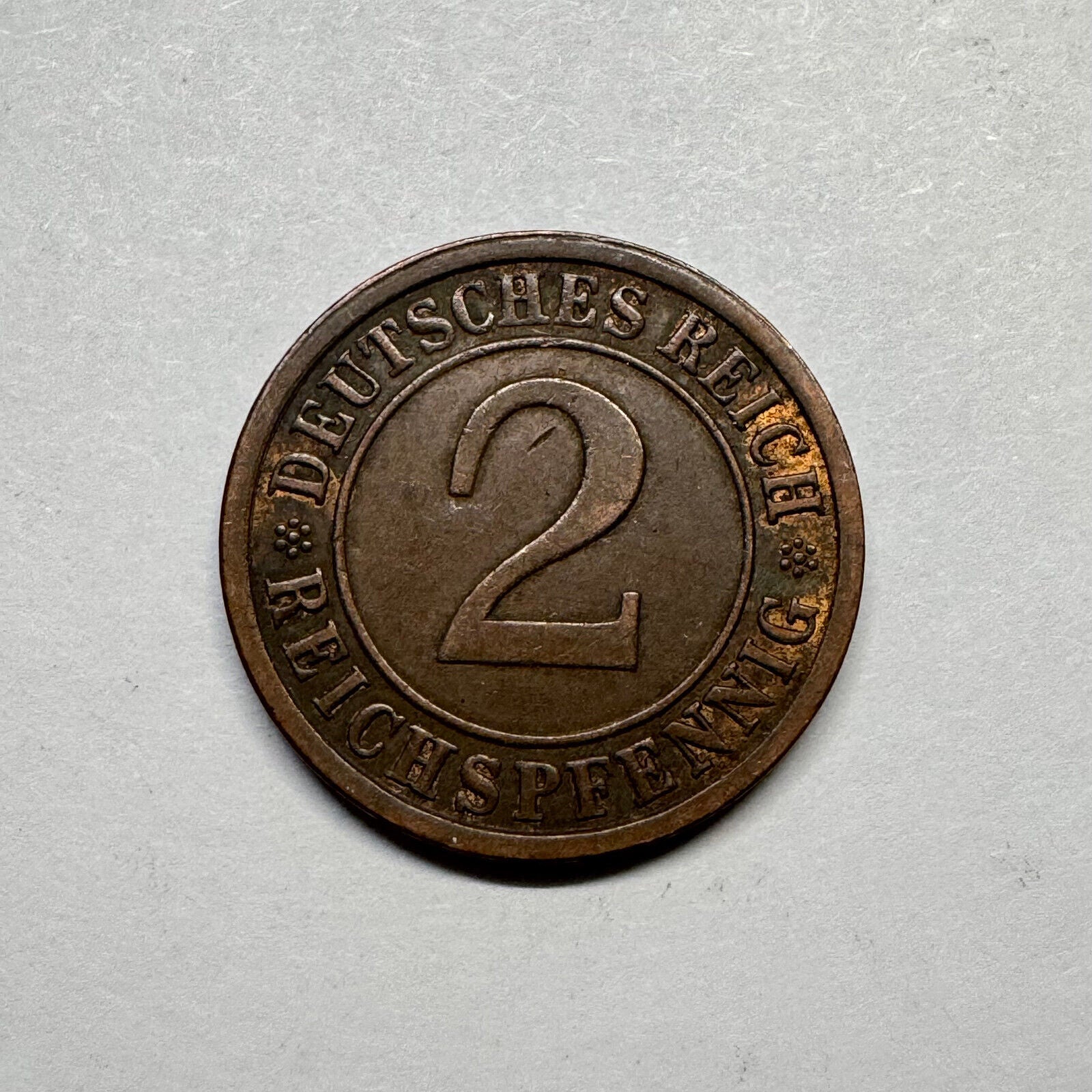 1924 Germany 2 Reichspfennig - Beautiful Coin - #B-007