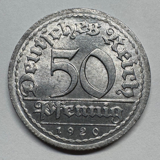1920 Germany 50 Pfennig - Beautiful Coin - #B-056