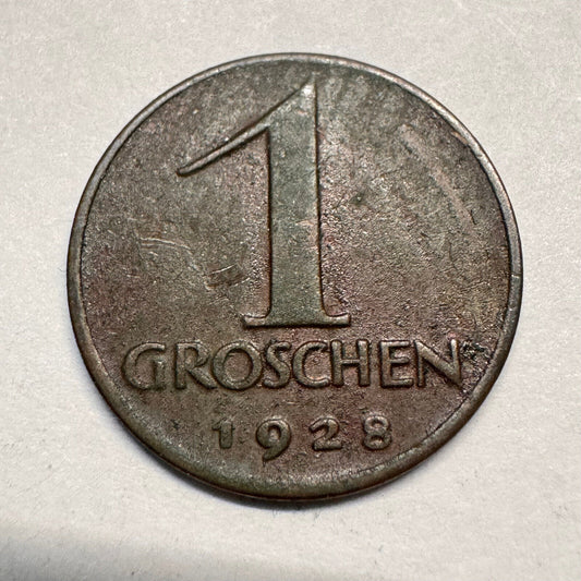 1928 Austria 1 Groschen - Beautiful Coin - #A-059