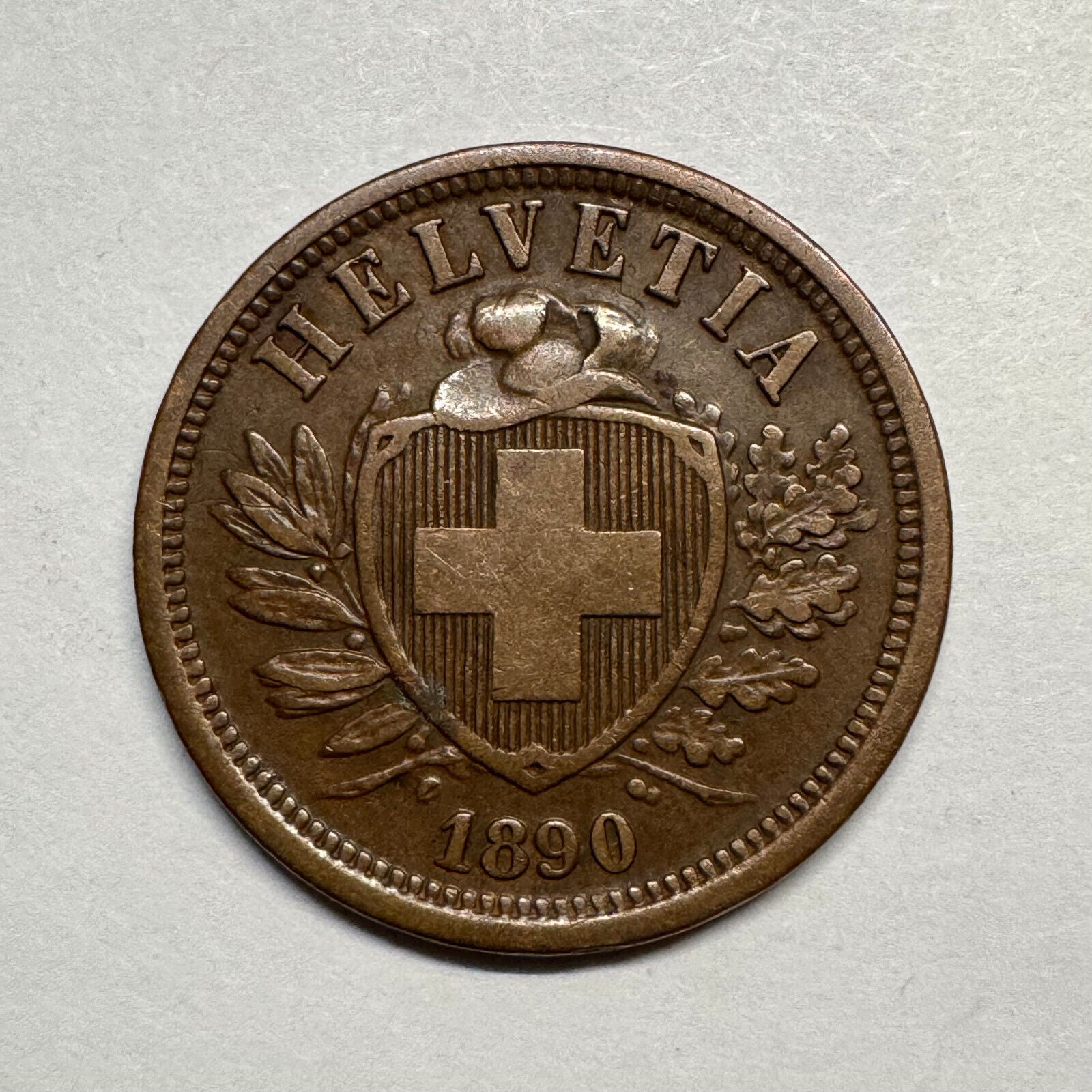 1890 Switzerland 2 Rappen - Beautiful Coin - #B-019