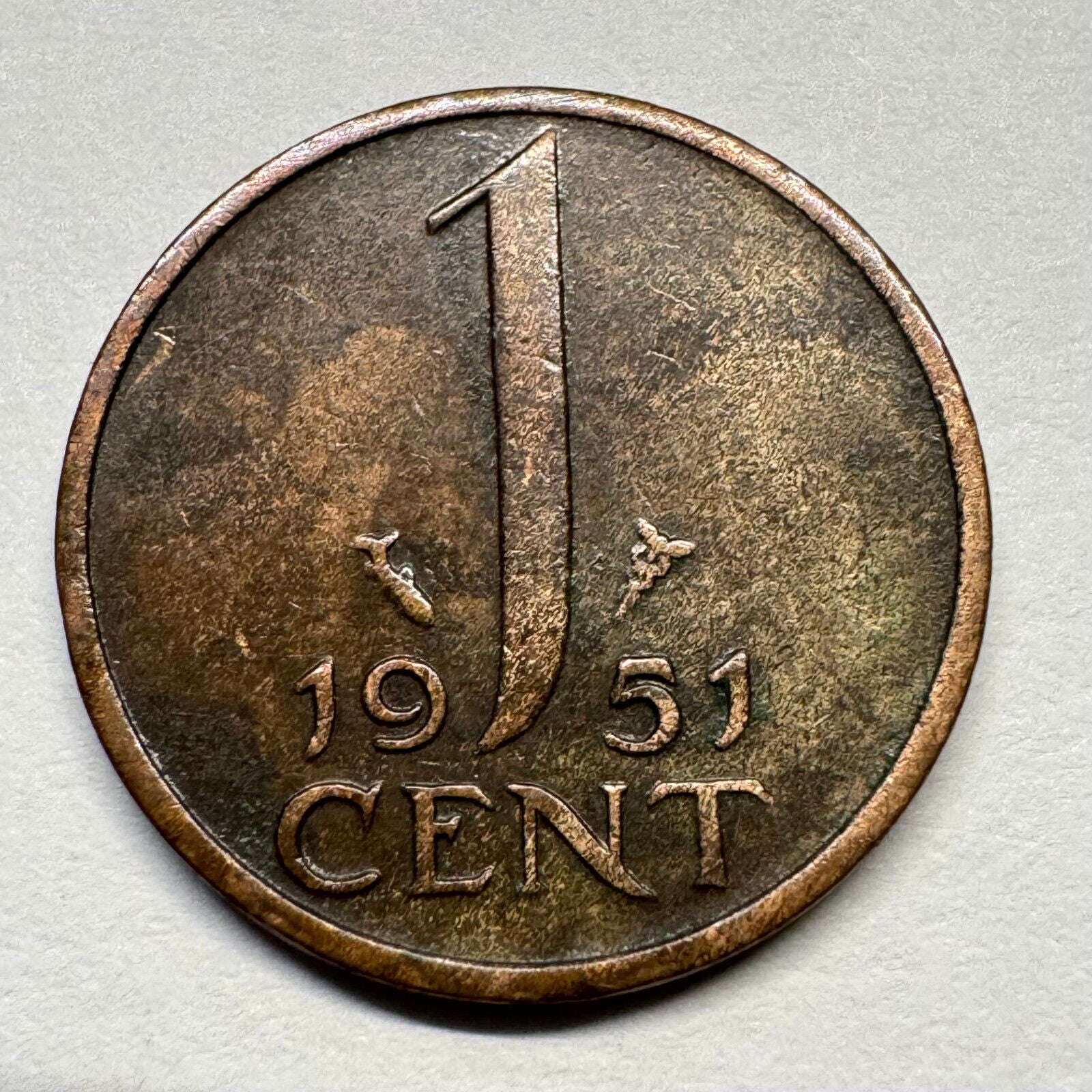 1951 Netherlands 1 Cent - Beautiful Coin - #B-048