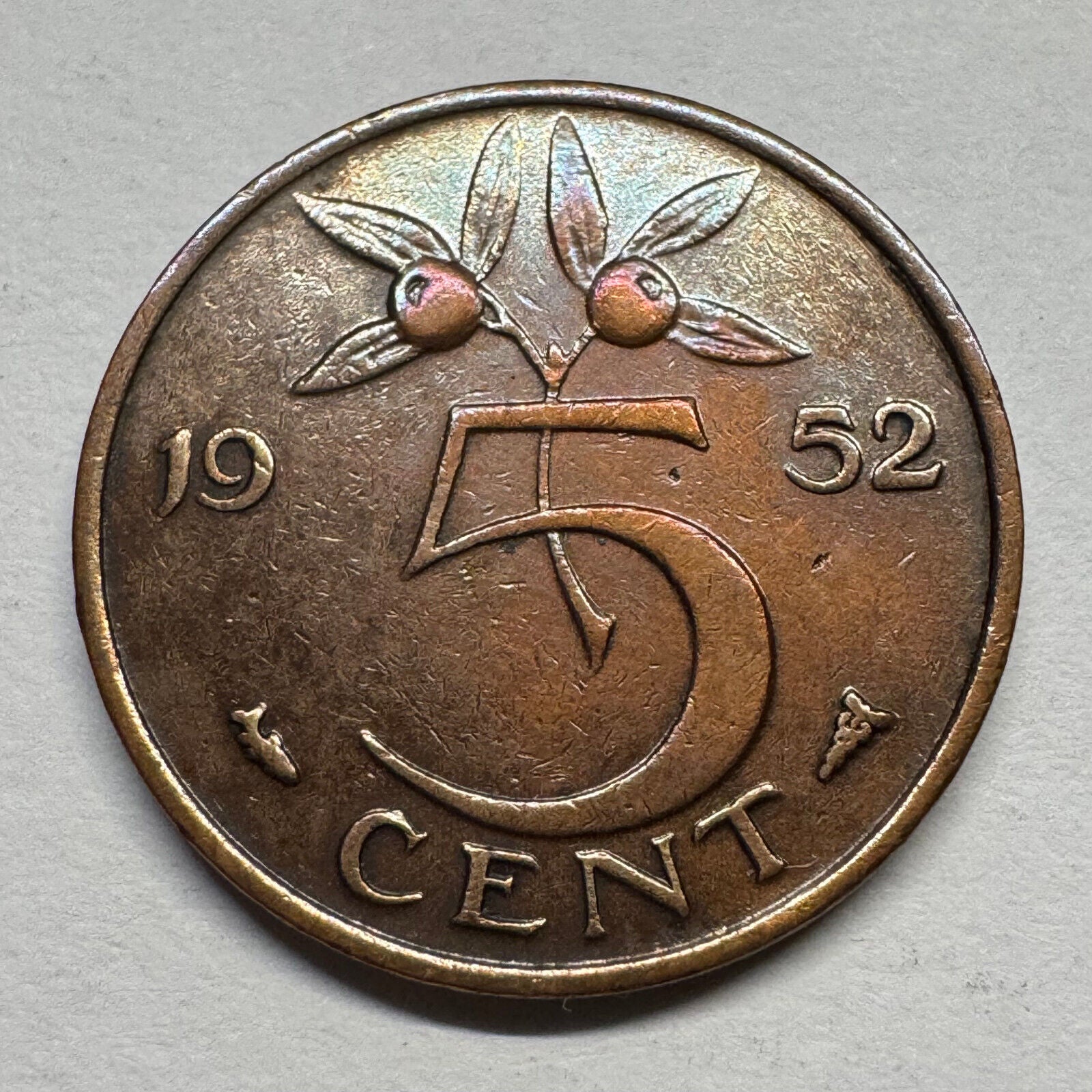 1952 Netherlands 5 Cents - Beautiful Coin - #B-058