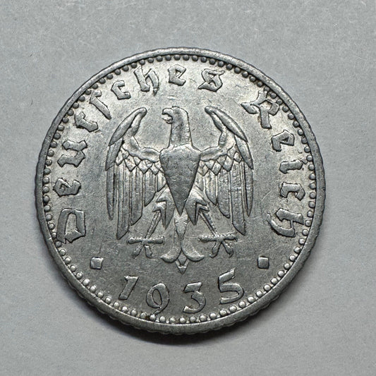1935 Germany 50 Reichspfennig - Beautiful Coin - #B-031