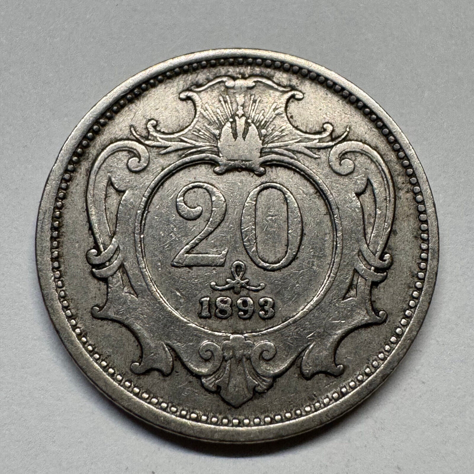 1893 Austria 20 Heller - Beautiful Coin - #B-051