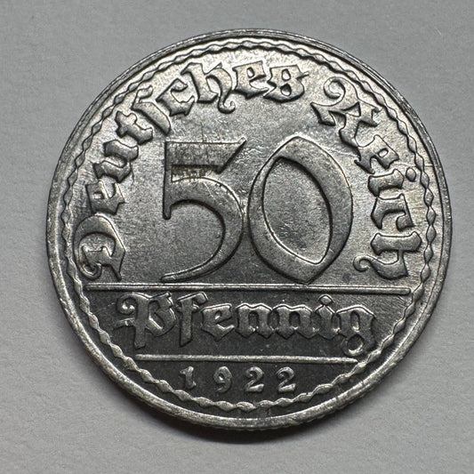 1922 Germany 50 Pfennig - Beautiful Coin - #B-057