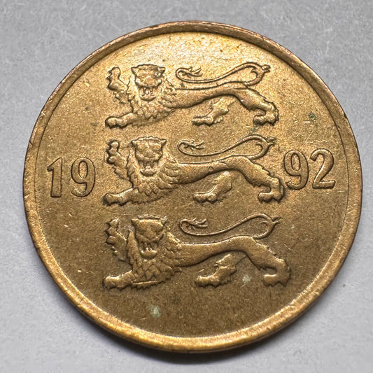 1992 Estonia 10 Senti - Beautiful Coin - #A-058