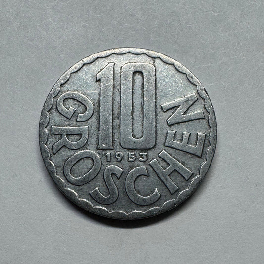 1953 Austria 10 Groschen - Beautiful Coin - #B-024