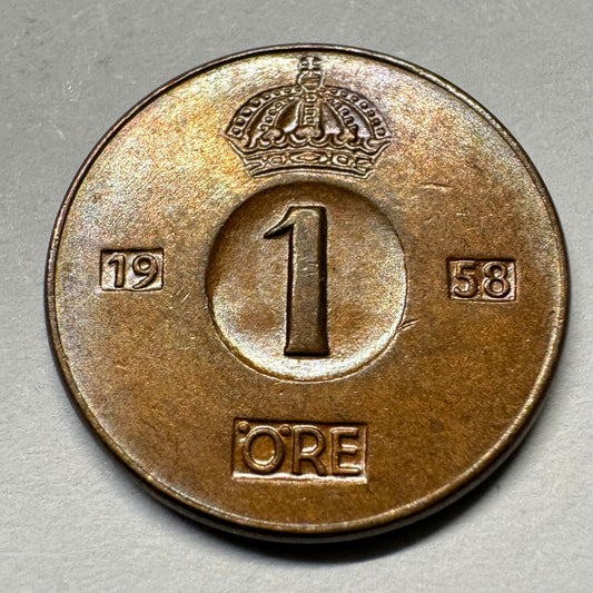 1958 Sweden 1 Ore - Beautiful Coin - #A-008
