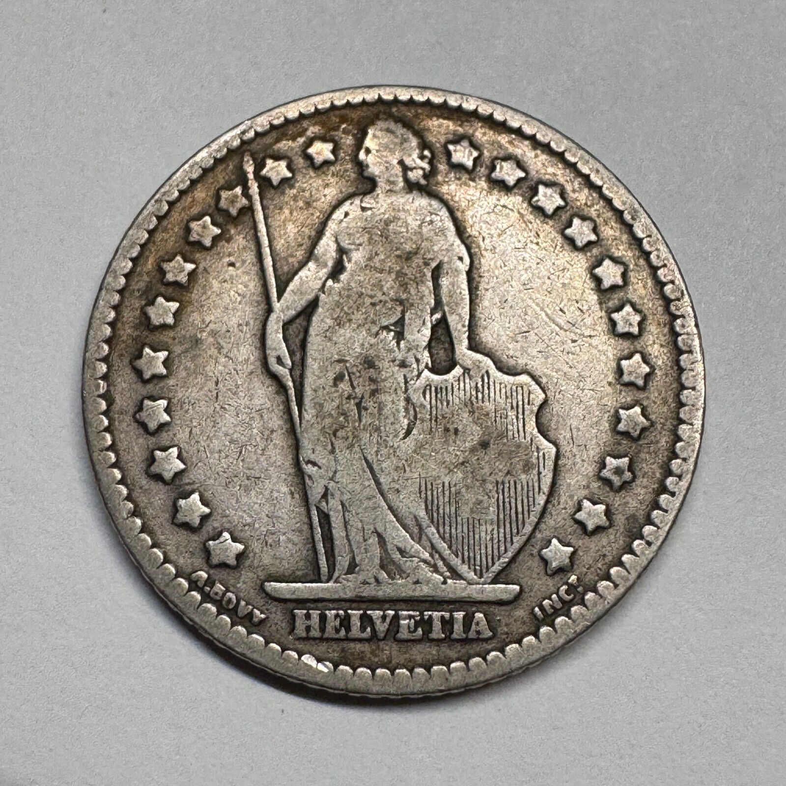 1894 Switzerland 1 Franc - Silver - Beautiful Coin - #B-060