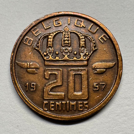 1957 Belgium 20 Centimes - Beautiful Coin - #B-049
