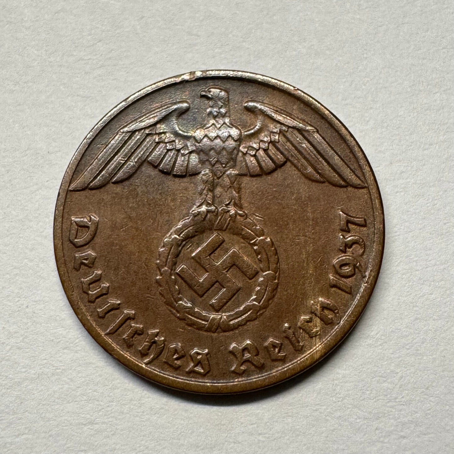 1937 Germany 1 Reichspfennig - Beautiful Coin - #B-043