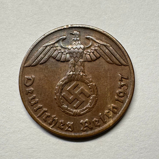 1937 Germany 1 Reichspfennig - Beautiful Coin - #B-043
