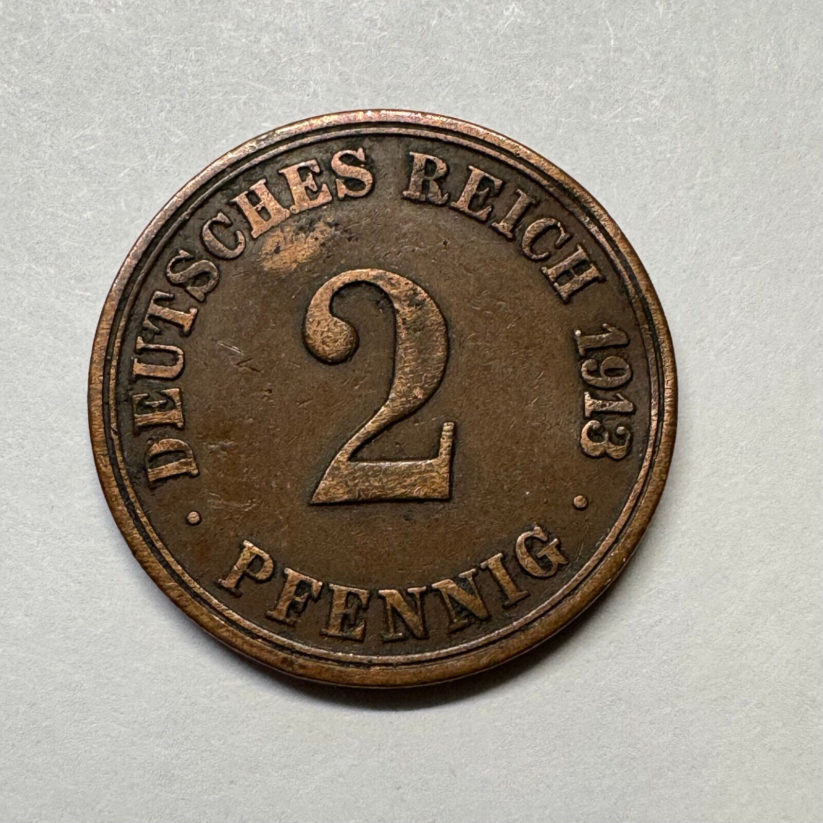 1913 Germany 2 Pfennig - Beautiful Coin - #B-032