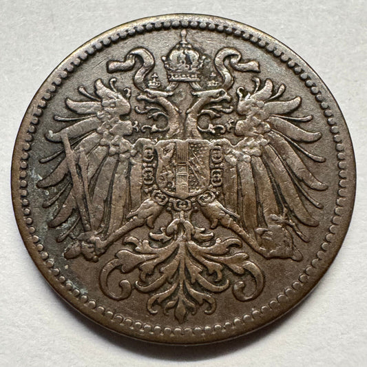 1910 Austria 2 Heller - Beautiful Coin - #A-091