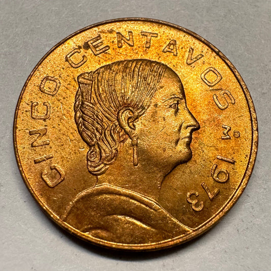 1973 Mexico 5 Centavos - Beautiful Coin - #A-048