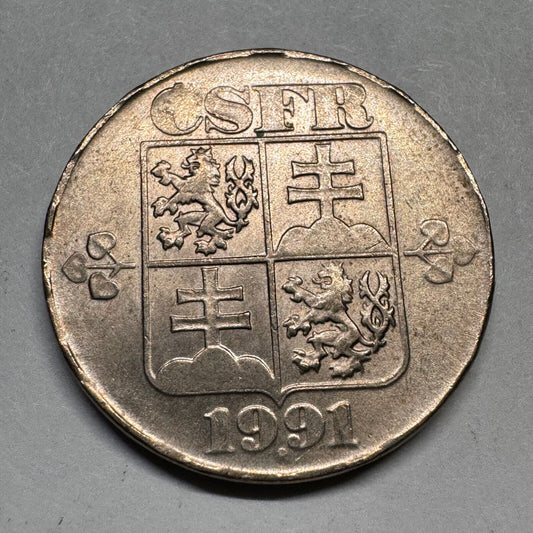 1991 Czechoslovakia 2 Koruny - Beautiful Coin - #A-013