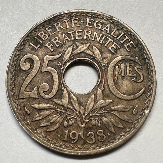 1938 France 25 Centimes - Beautiful Coin - #A-058