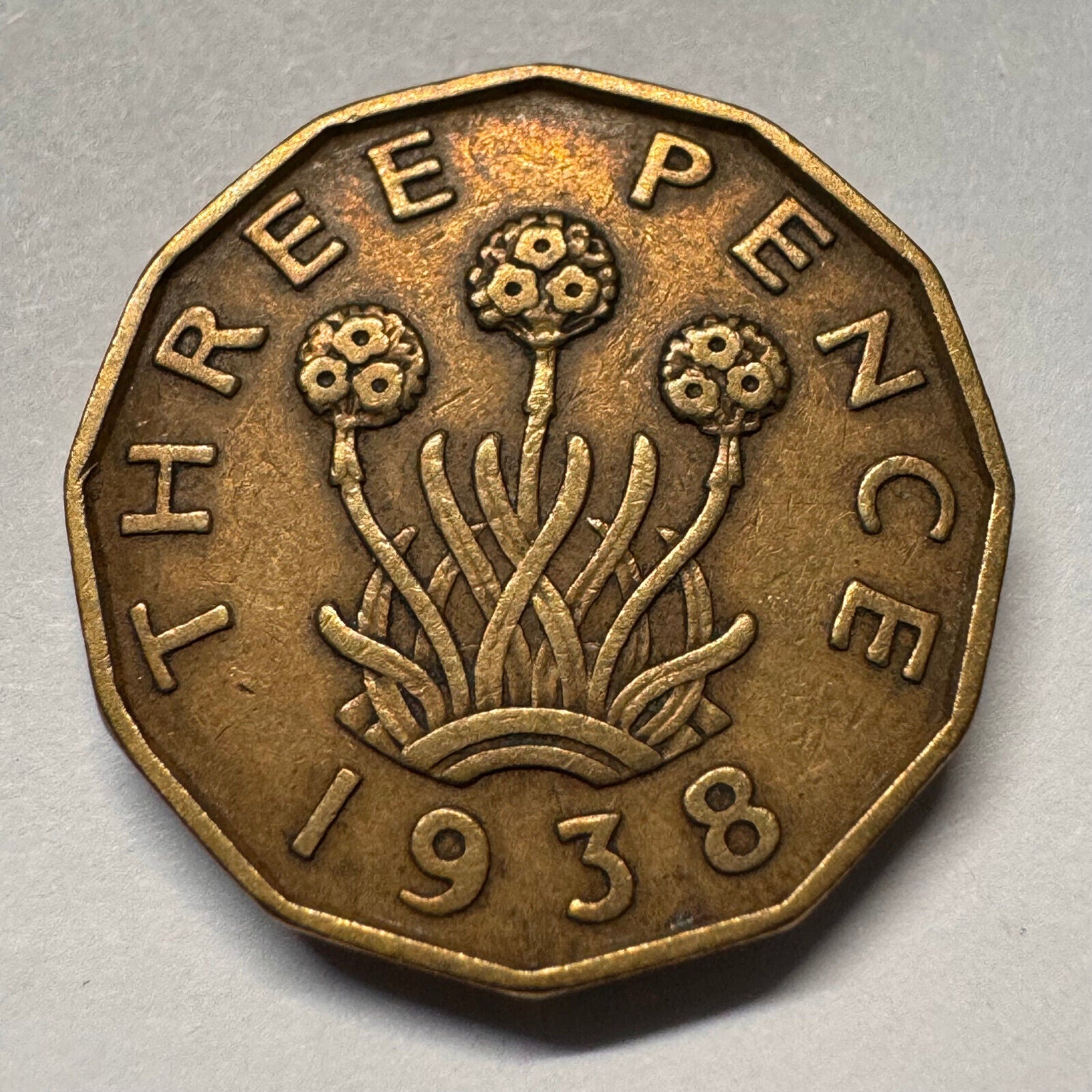 1938 UK 3 Pence - Beautiful Coin - #A-066