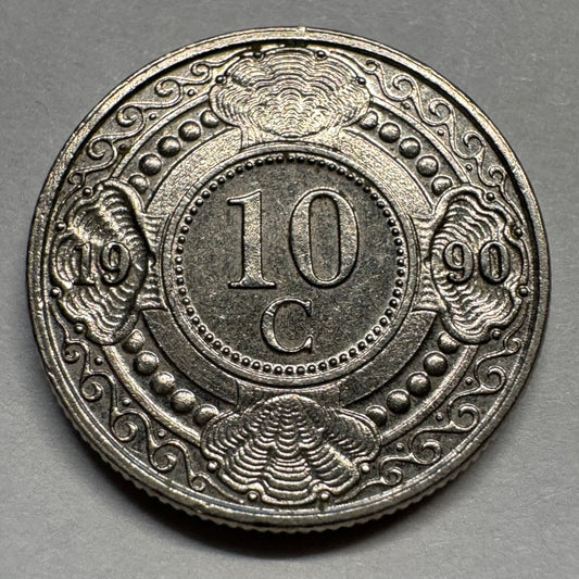 1990 Netherlands Antilles 10 Cents - Beautiful Coin - #A-071