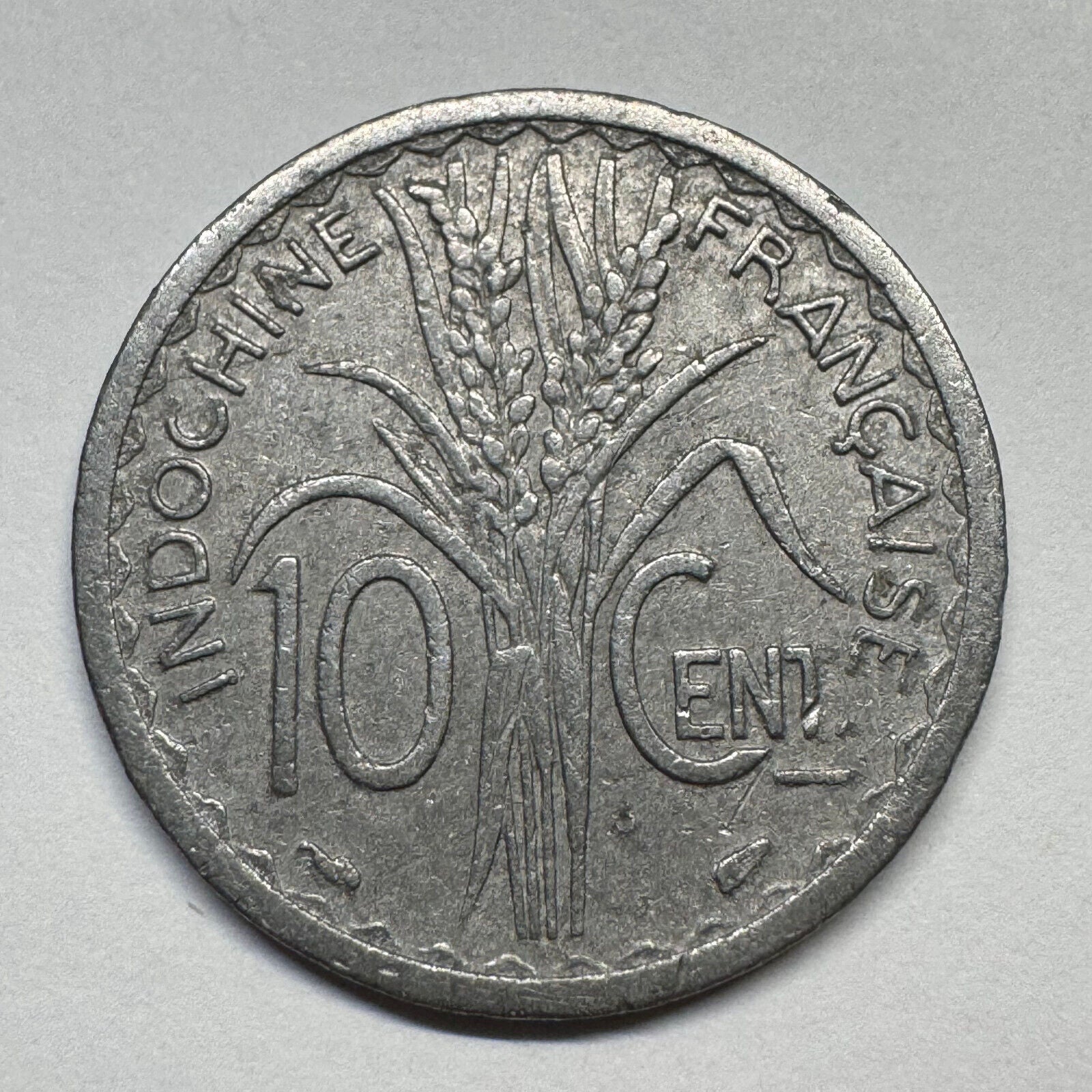 1945 French Indochina 10 Cents  - Beautiful Coin - #B-060
