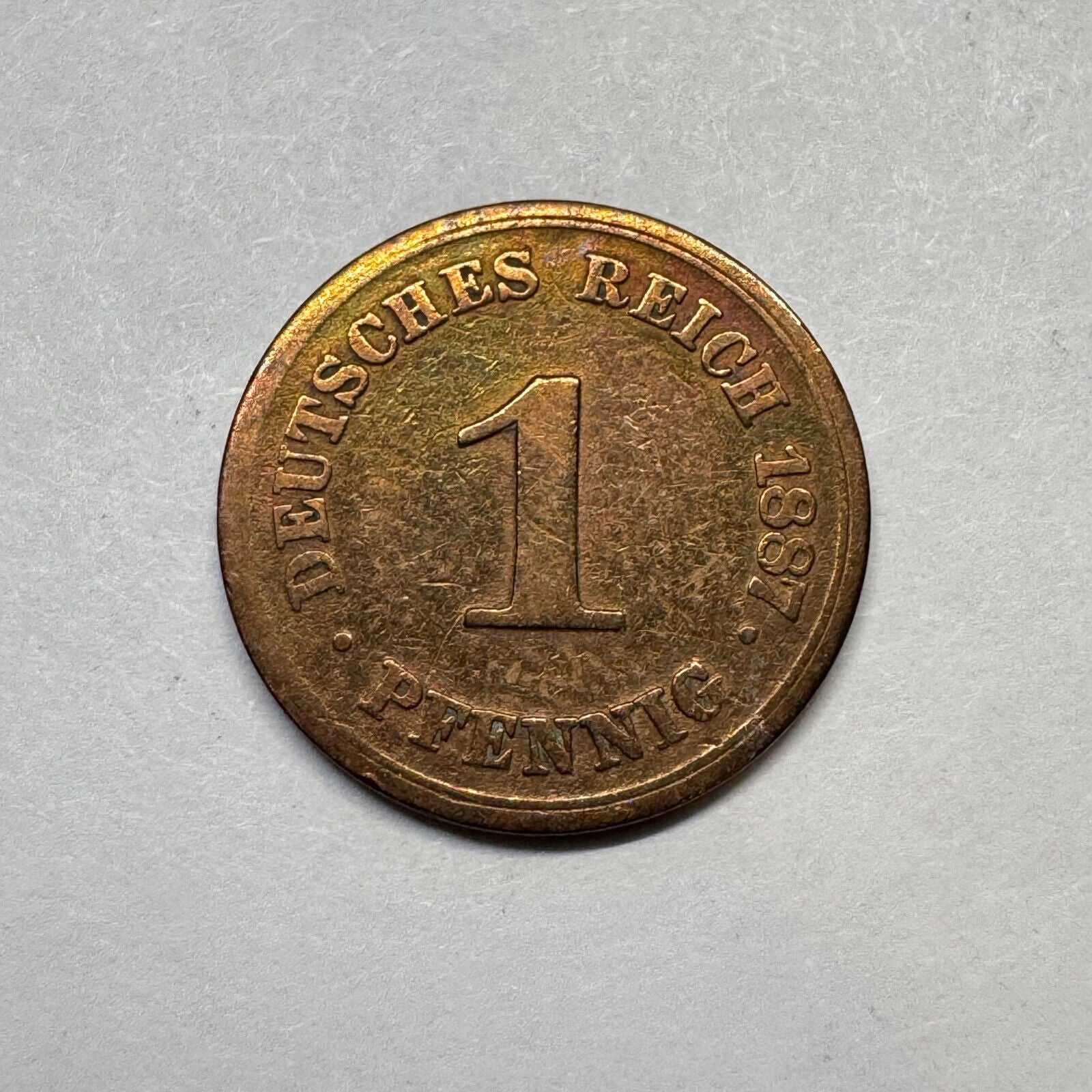1887 Germany 1 Pfennig - Beautiful Coin - #B-010