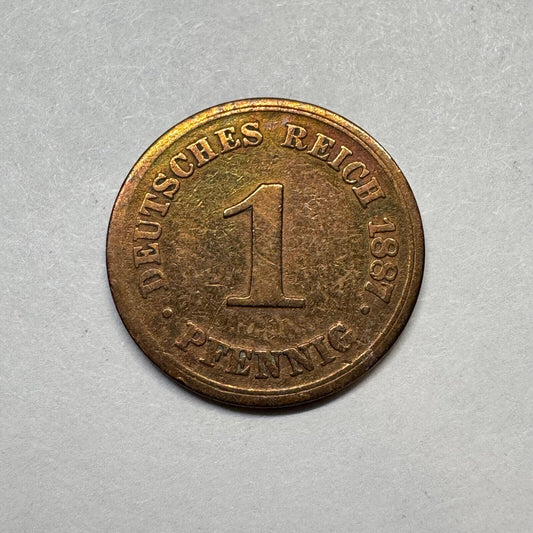 1887 Germany 1 Pfennig - Beautiful Coin - #B-010