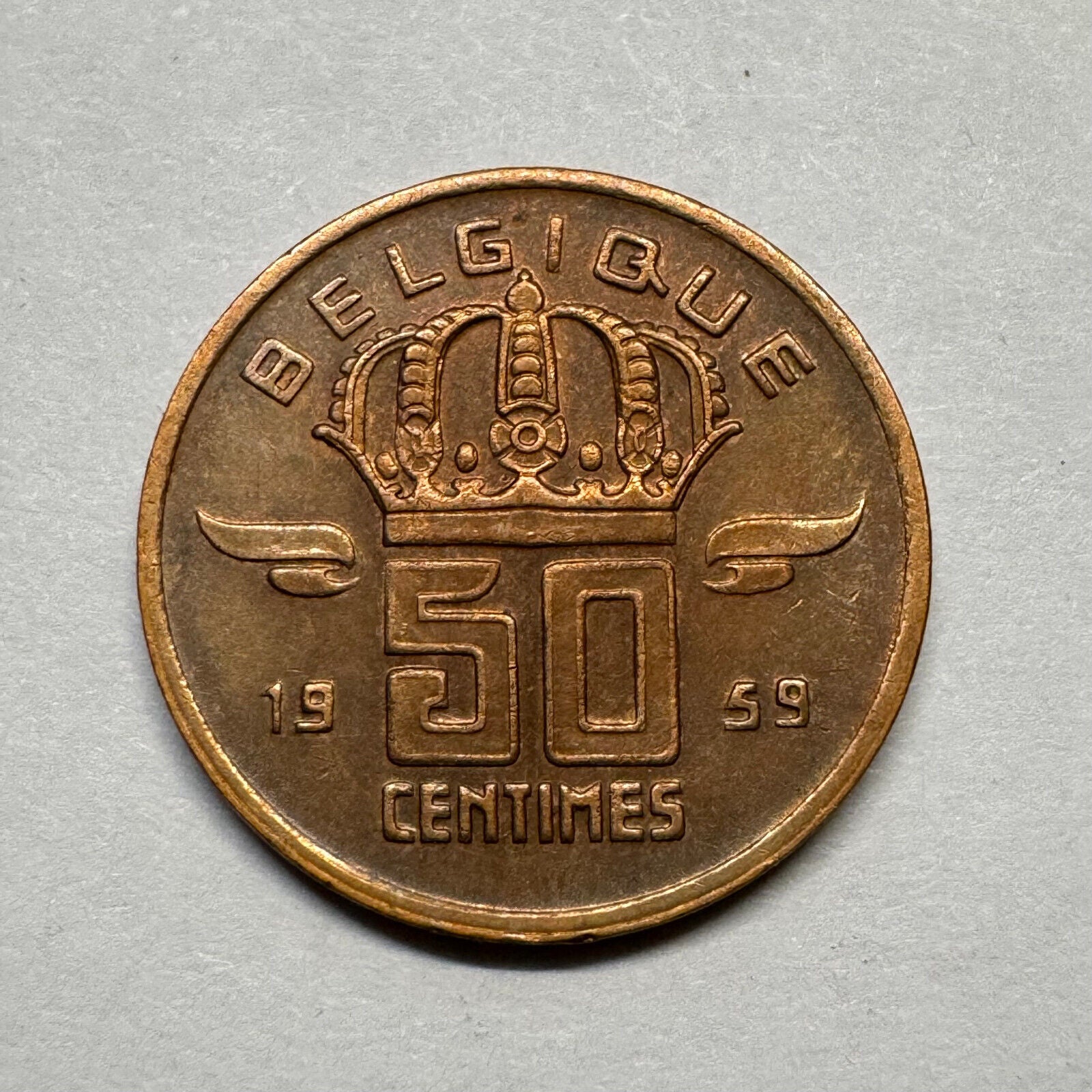 1959 Belgium 50 Centimes - Beautiful Coin - #B-003