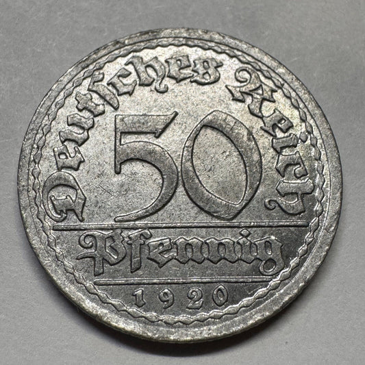 1920 Germany 50 Pfennig - Beautiful Coin - #A-088