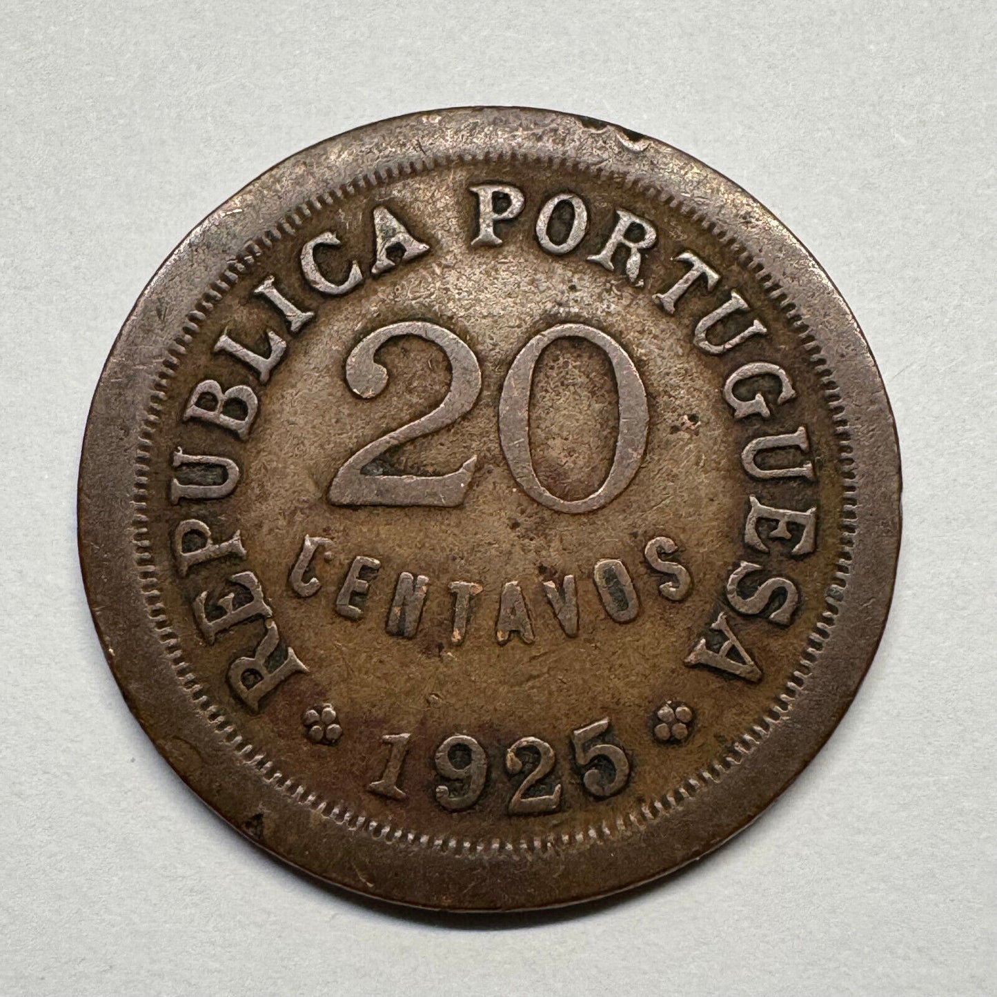 1925 Portugal 20 Centavos - Beautiful Coin - #B-056