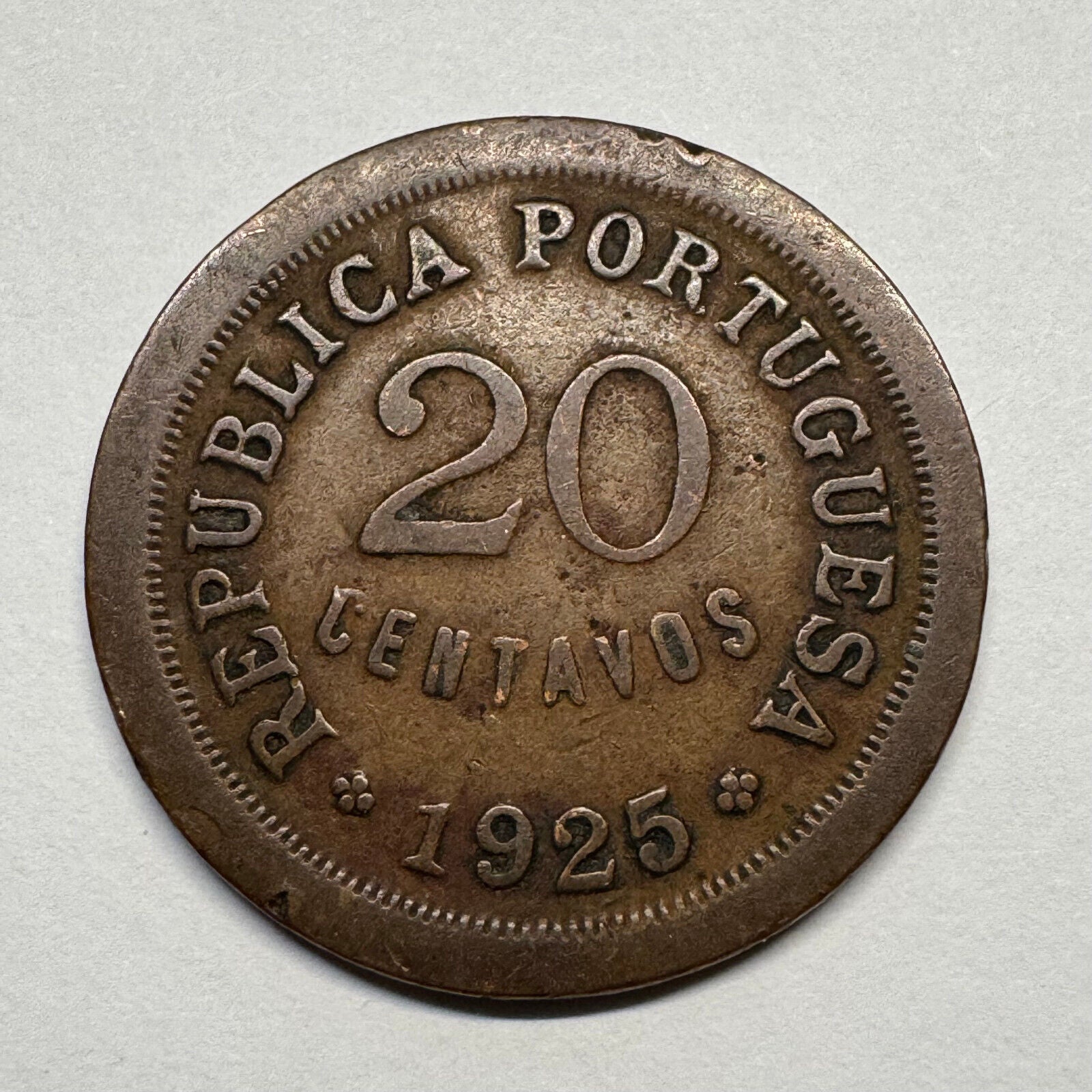 1925 Portugal 20 Centavos - Beautiful Coin - #B-056