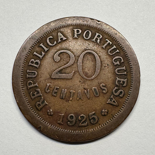 1925 Portugal 20 Centavos - Beautiful Coin - #B-056
