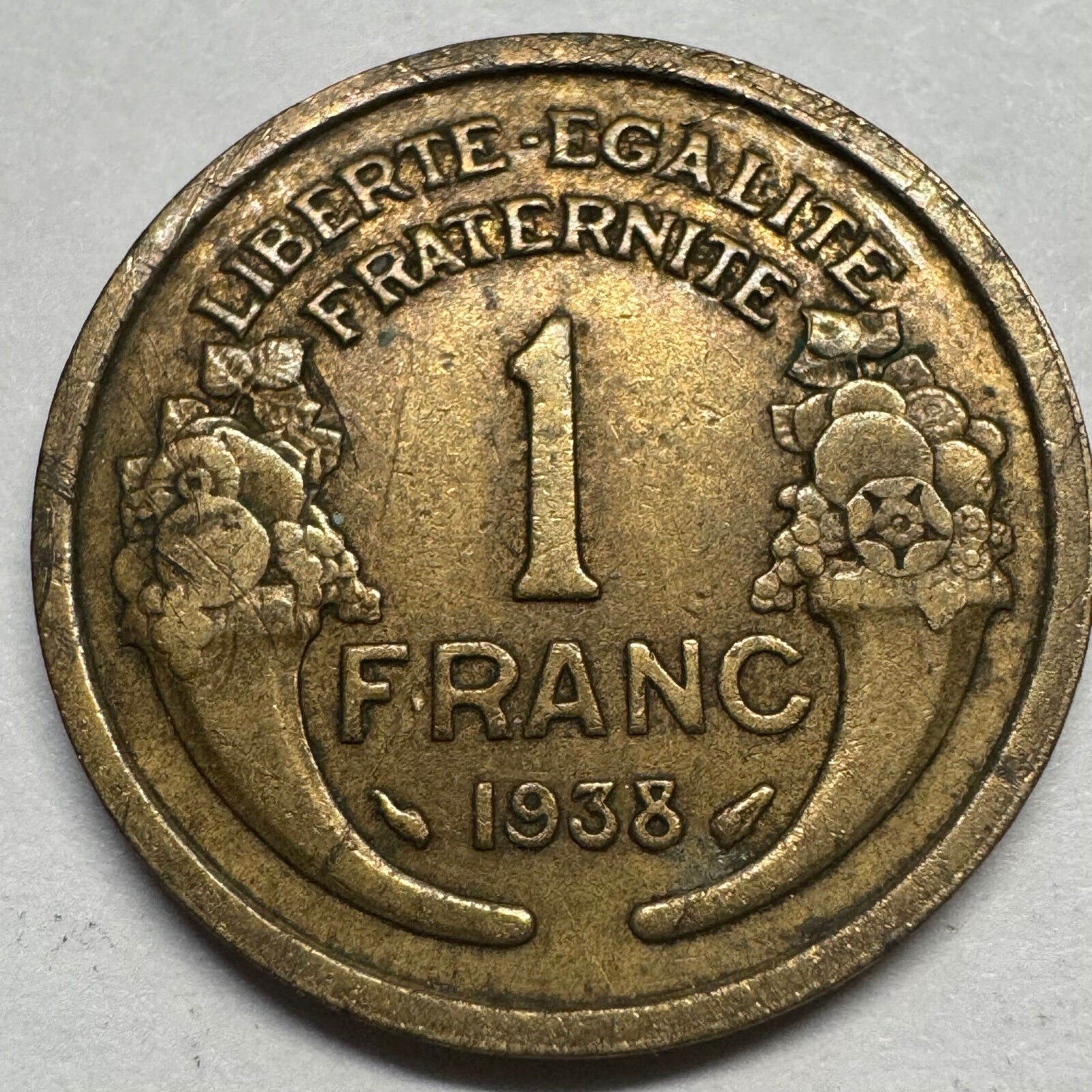 1938 France 1 Franc - Beautiful Coin - #A-080