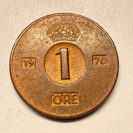 1970 Sweden 1 Ore - Beautiful Coin - #A-052