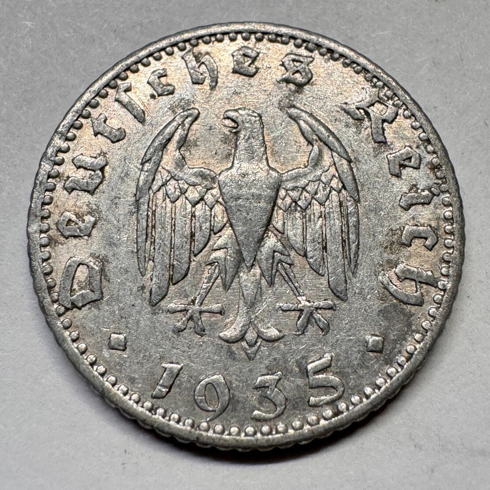 1935 Germany 50 Reichspfennig - J - Nazi Third Reich - #A-035