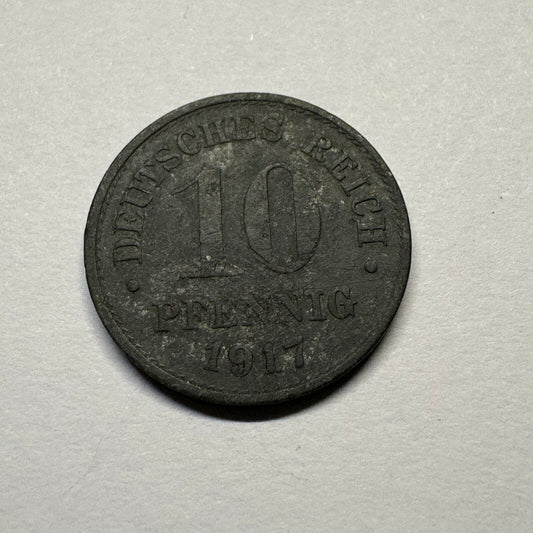 1917 Germany 10 Pfennig- Beautiful Coin - #A-002