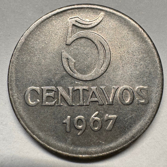 1967 Brazil 5 Centavos - Beautiful Coin - #A-059