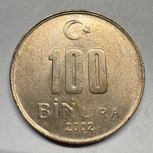 2002 Turkey 100 Bin Lira - Beautiful Coin - #A-029