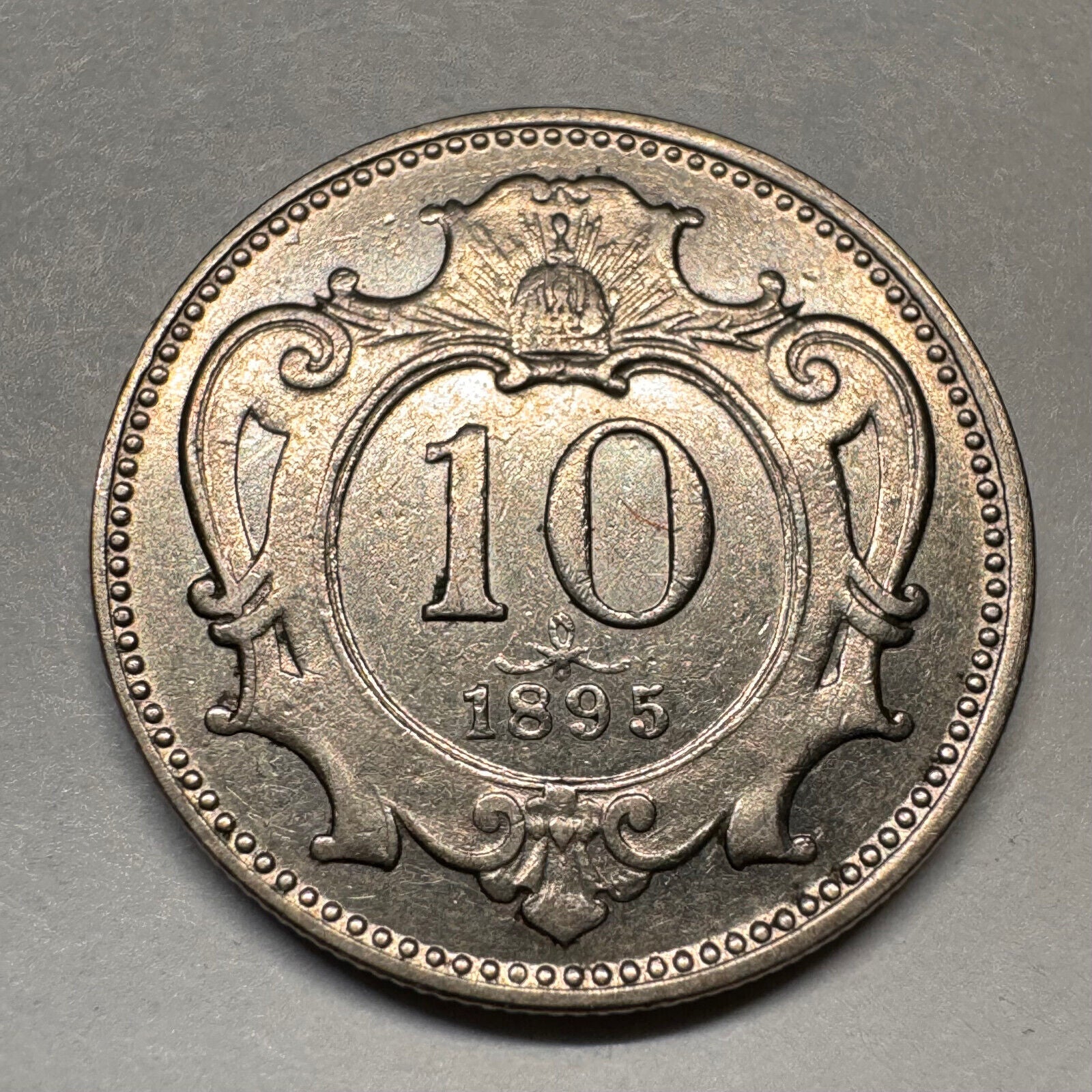 1895 Austria 10 Heller - Beautiful Coin - #A-046