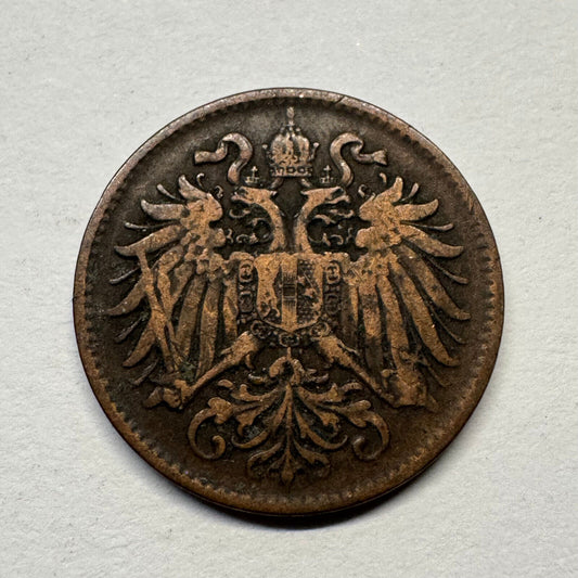 1894 Austria 2 Heller - Beautiful Coin - #B-053