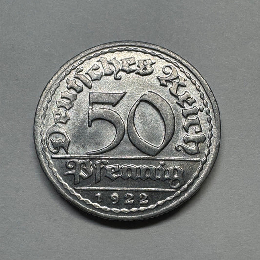 1922 Germany 50 Pfennig - Beautiful Coin - #B-006