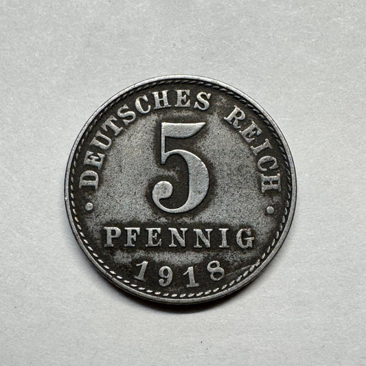 1918 Germany 5 Pfennig - Beautiful Coin - #B-016