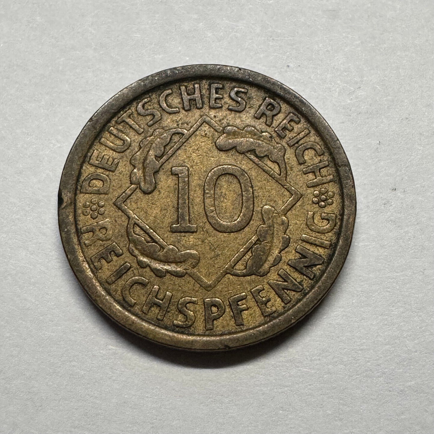1924 Germany 10 Pfennig - Beautiful Coin - #A-091