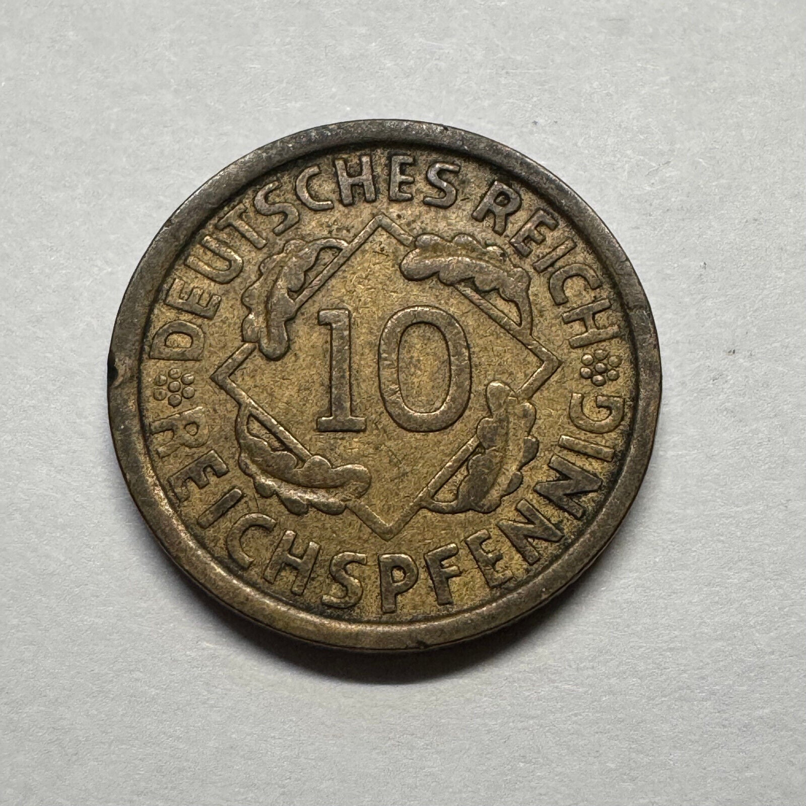 1924 Germany 10 Pfennig - Beautiful Coin - #A-091