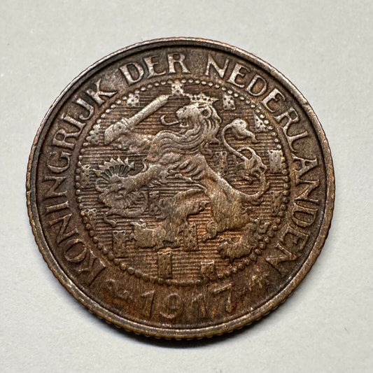 1917 Netherlands 1 Cent - Beautiful Coin - #B-051